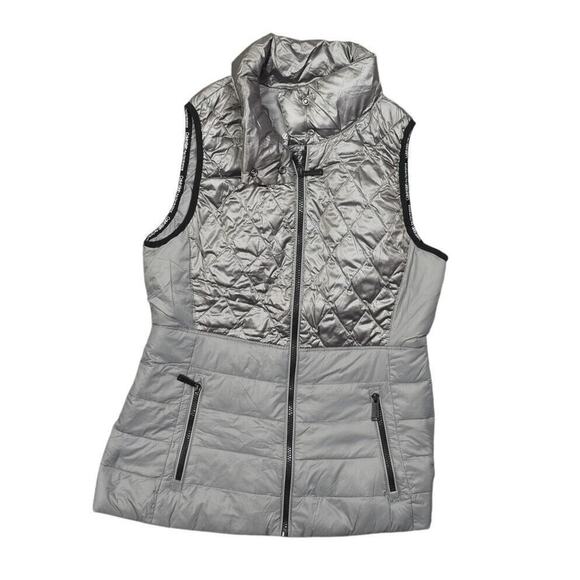 Calvin Klein Gray Vest, Size S - Polyester, Performance Premium Down Insulated - Picture 1 of 8